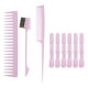 thumbnail image 4 of 9x Juego De Peines Para Peinar El Cabello Juego De Cepillos Para El Cabello Portátil Para Peluquería Barbershop Pink, 4 of 5