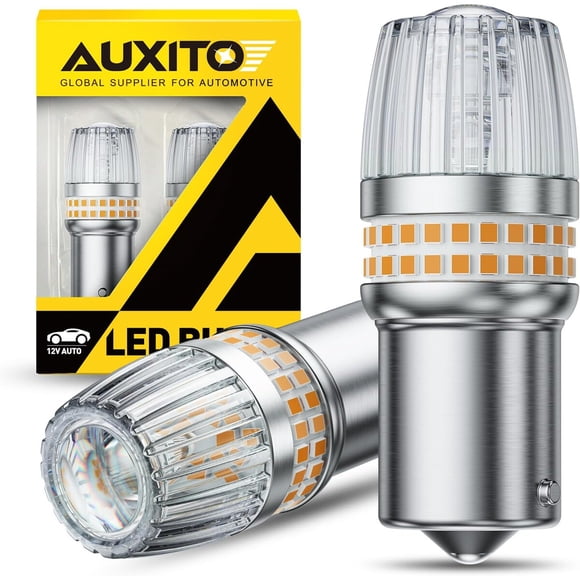 Lámpara LED AUXITO 1156 BA15S ámbar 360° lente par