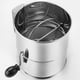 thumbnail image 2 of Tamiz de polvo manivelado a mano de acero inoxidable, tamiz grande de 5 tazas, tamiz de harina portátil, pantalla de filtro de dispersión de polvo, herramienta de horneado doméstica, 2 of 3