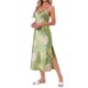 thumbnail image 1 of INSPIRE CHIC Camisón de satén floral para mujer, camisón de tirantes finos, camisón sedoso, vestido de pijama largo M Verde, 1 of 6