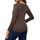 thumbnail image 3 of INSPIRE CHIC Camisetas de Maternidad para Mujeres con Fruncidos, Camisas de Manga Larga, Blusas Casuales, Camiseta Básica, Ropa 2025, Talla Grande, Color Café, 3 of 6