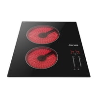Encimera Eléctrica 2 Platos Fensa Vitrocerámica Fev 2T Negra