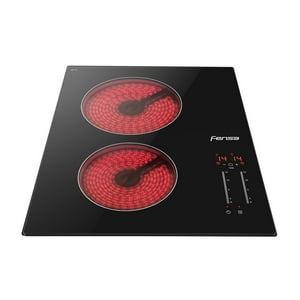 Encimera Eléctrica 2 Platos Fensa Vitrocerámica Fev 2T Negra