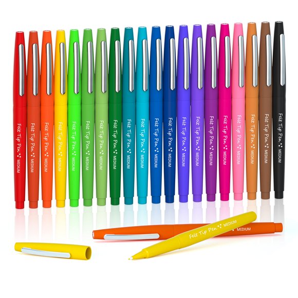 Rotuladores Lelix, 20 colores, punta mediana, para llevar un diario