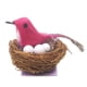 thumbnail image 1 of Nido de pájaro en miniatura 1/12 Decoración de la casa del pájaro para el jardín de hadas rosa rojo, 1 of 5