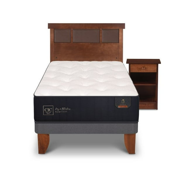 Cama Europea Premium 1.5 Plazas X 200Cm + Dublin Caramel