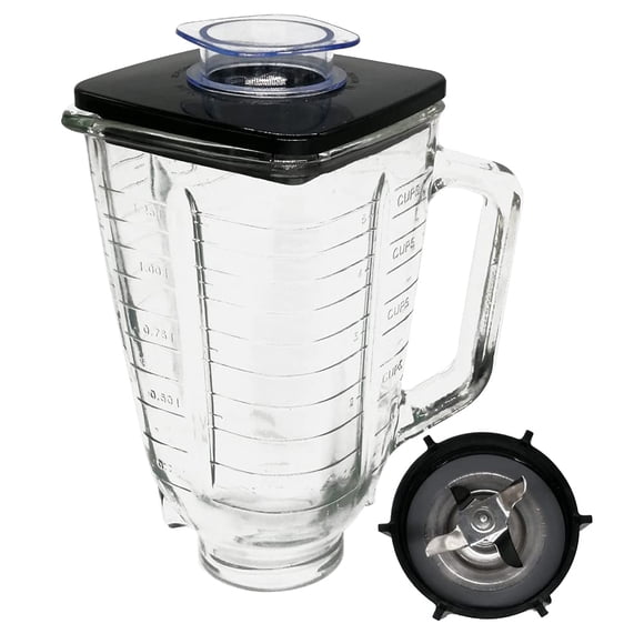 Tarro De Vidrio De Repuesto Para Batidora De 1 2 Litros Con Tapa Y Cuchilla Para Triturar Hielo