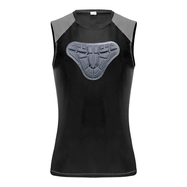 Hombres Cordón de pecho acolchado Protector de chaleco Proteger Ropa Protección transpirable Impacto Resistente para el baloncesto de béisbol de rugby L