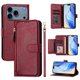 thumbnail image 1 of Funda Billetera Cremallera para iPhone 17 Pro Max con Porta Tarjetas, Soporte y Correa Rojo, 1 of 5