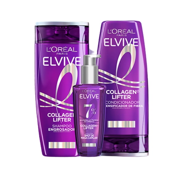 Kit Rutina Capilar L'Oréal Paris Elvive Colágeno Lifter 3 Productos