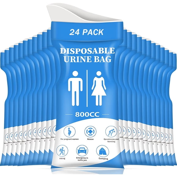 Bolsa de orina DIBBATU, 800 ml, desechable, 24 unidades, para viajes y acampadas
