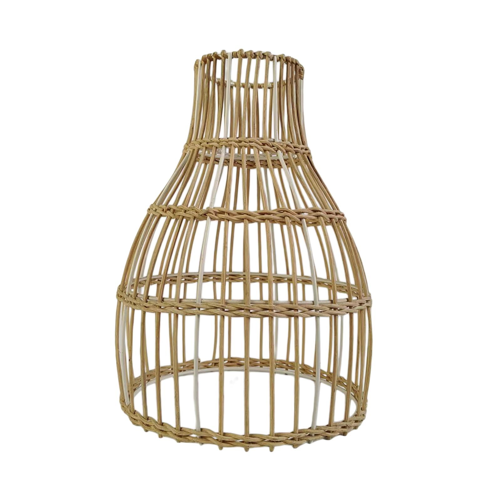 Magideal - Cubierta De Lámpara Colgante De Ratán Tejido Decoración Colgante Lámpara De Ratán Retro Pantalla Pantalla De Lámpara De Mimbre Para Luz Colgante, Lámp 18cm X 26cm