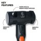 thumbnail image 2 of Mazo Klein Tools H80626EP de 2,7 kg con mango de fibra de vidrio, 2 of 6