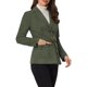 thumbnail image 4 of INSPIRE CHIC Blazer de Trabajo para Mujer de Imitación de Gamuza con Cinturón, Manga Larga, Abotonado, Talla XL, Verde Militar, 4 of 6