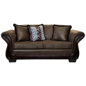 América Decora - Sofá Con Resorte Estructural 3 Personas Finis Envejecido Café Oscuro