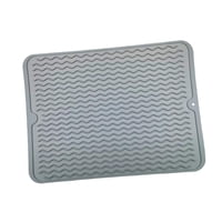Magideal - Estera De Secado Hecha De, Fácil De Limpiar, Estera Para Fregadero, Estera Para Encimera Para Cajón De Refrigerador, Revestimiento De Cajón, Refrigera Gris Claro
