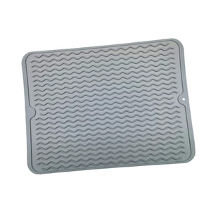 Magideal - Estera De Secado Hecha De, Fácil De Limpiar, Estera Para Fregadero, Estera Para Encimera Para Cajón De Refrigerador, Revestimiento De Cajón, Refrigera Gris Claro