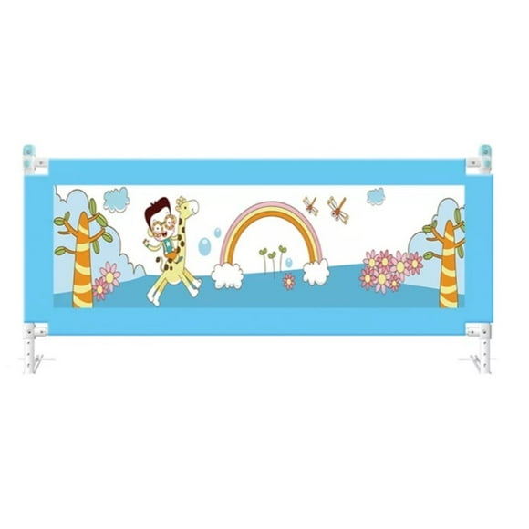 Baranda De Cama Seguridad Para Bebe Plegable 150cm Celeste
