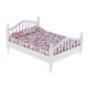 thumbnail image 3 of 1/12 Cama de madera en miniatura de los muebles del dormitorio de la casa de mu?ecas con el colchón floral, 3 of 5