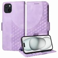 Carcasa Foxdock Iphone 15 De Cuero Pu, Diseño Acolchado Clásico, Protección Contra Caídas Y Rayones