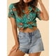 thumbnail image 5 of INSPIRE CHIC Camisas de Regreso a Clases para Mujeres Camisetas Hawaianas de Manga Corta con Botones Florales Tropicales S Negro, 5 of 7