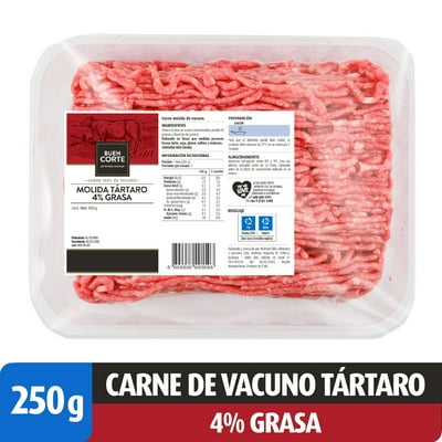 Carne Molida De Vacuno Tártaro 4% Grasa Bandeja 250 G El Buen Corte