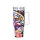thumbnail image 2 of Kirby Vaso aislado de acero inoxidable con asa, diseño temático, regalo para familia, amigos y fans; incluye pajita y encaja en el portavasos estándar, 40 oz, 2 of 6