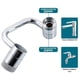 thumbnail image 4 of Extensor de grifo giratorio de 1080 grados, brazo mecánico de metal en forma de U, universal, modelo dual, filtro a prueba de salpicaduras, grifo para baño doméstico, 4 of 6