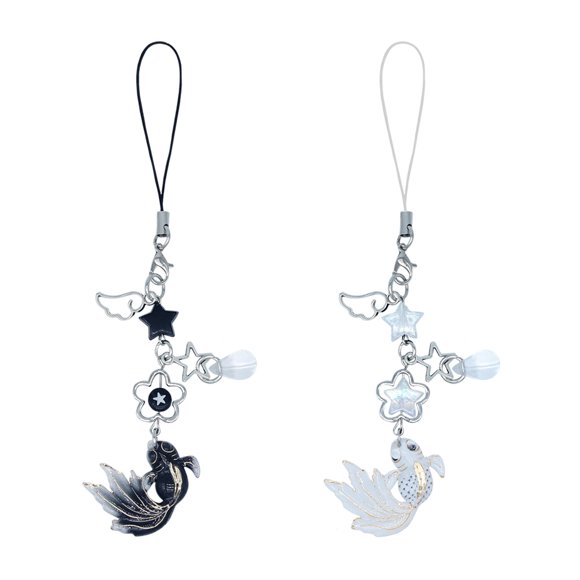 Colgante YDEROD con diseño de pez - Negro y blanco 14 × 3,5 × 1 cm