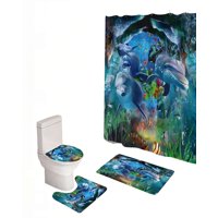 Genérico - Set De 4 Piezas Para Baño Con Estampado 2