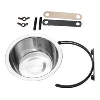 Magideal - Cuenco Colgante Para Mascotas, Cuenco Para Plato De Alimentación De Mascotas/Con Ranura Para Tarjeta De Cuenco Fijo/No/Alimentador De Para Per , Plata-150Ml