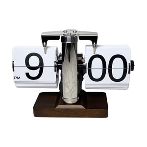 Magideal - Reloj Digital Giratorio Con Buscapersonas Automático, Reloj Abatible Creativo, Reloj Digital Automático Para Decoración De Hoteles, Oficinas Y El Hogar. Blanco