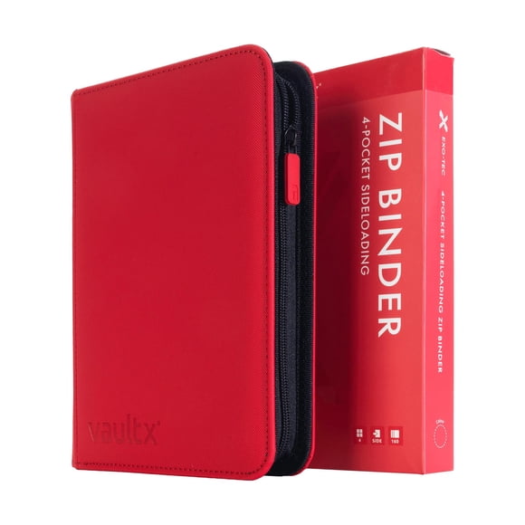 Archivador para cartas Vault X Zip de 4 bolsillos para 160 cartas, rojo