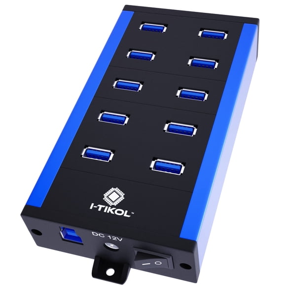 Hub USB I-Tikol de 10 puertos 3.0 5 Gbps 60 W 12 V