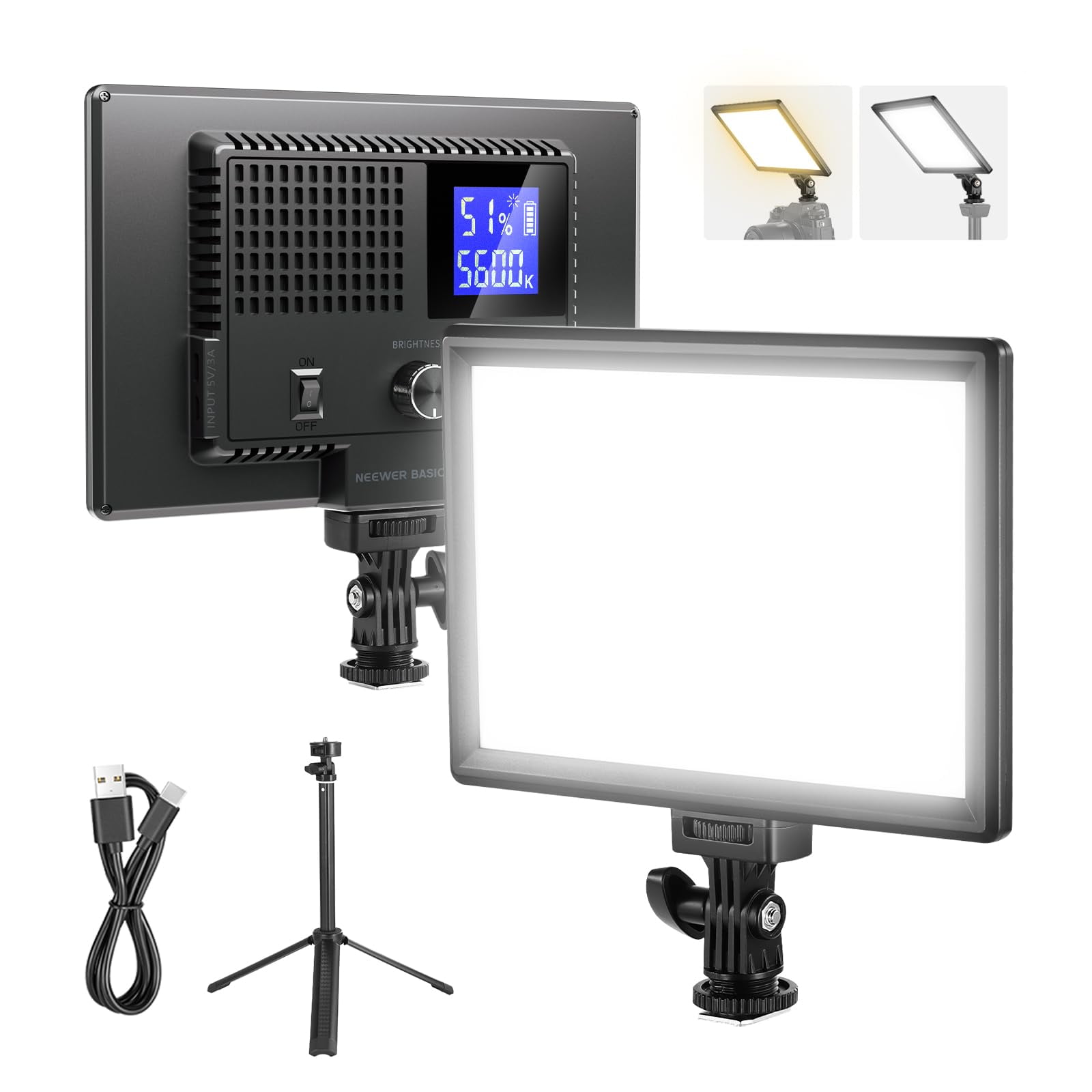 Panel De Luz Led Neewer Basics Nl-120b 3200-5600k Cri95+