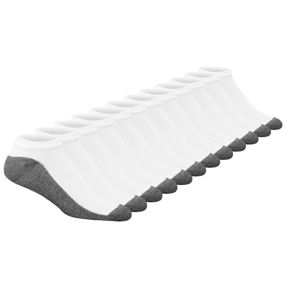Calcetines Hanes Low Cut Max Cushion para hombre de 6 a 12 años, color blanco, 12 pares