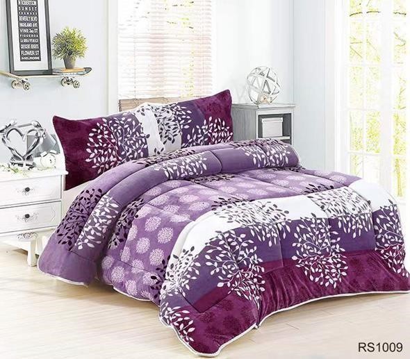 Aladdins Shop - Cobertor De Invierno De Plush Y Chiporro King Morado Flores