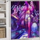 thumbnail image 5 of Jem y Las Hologramas-theme 4-Piece Shower Curtain Set with Rugs, Waterproof Bathroom Decor Set Includes Bath Mat, U-Shaped Rug, Toilet Lid Cover and Curtain with Hooks, 5 of 6
