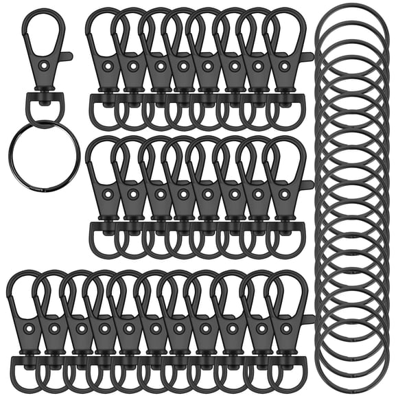 Ganchos para llavero HXSEMAYIG 32 mm Negro pistola (100 unidades)