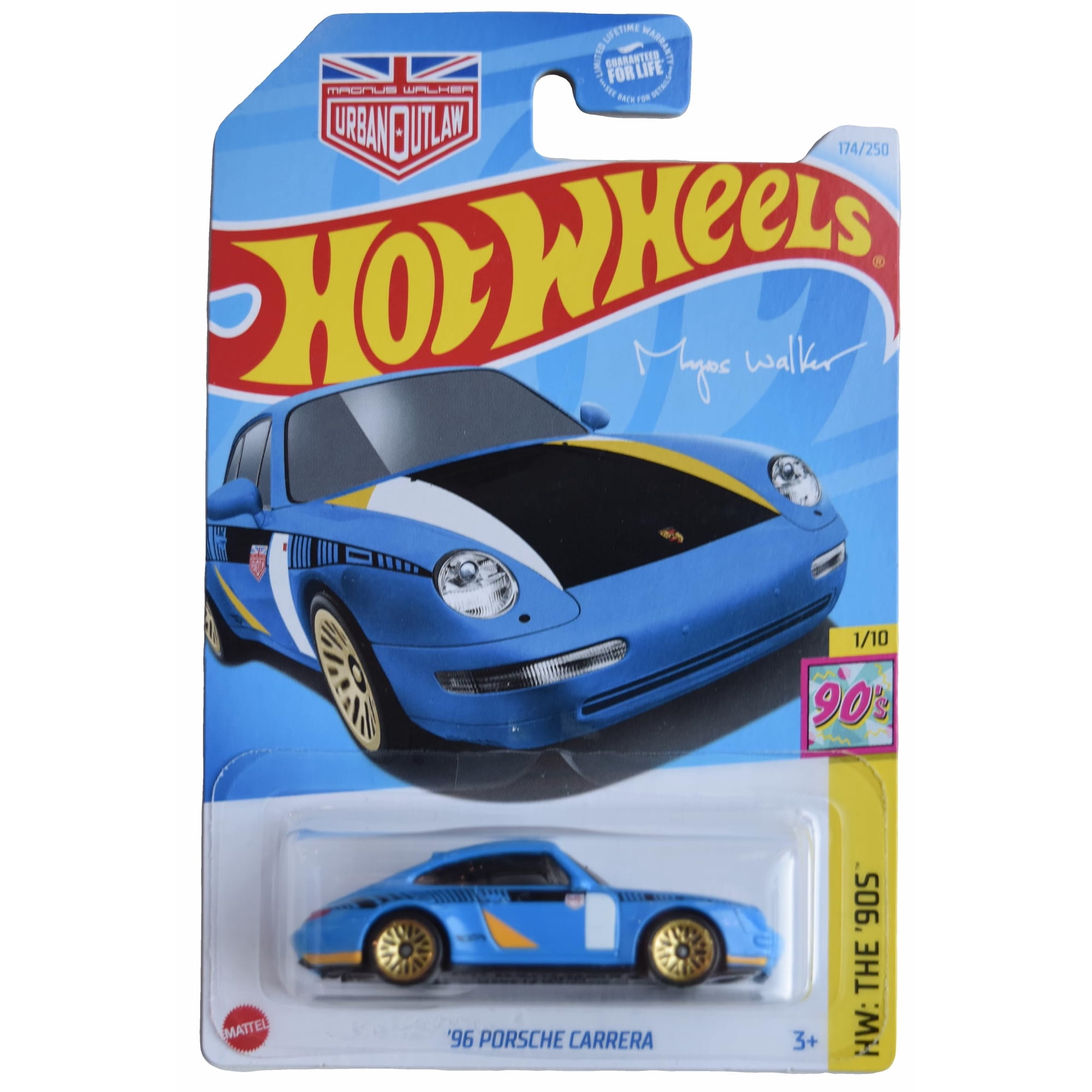 Auto Fundido A Presión Hot Wheels '96 Porsche Carrera Escala 1:64 Azul