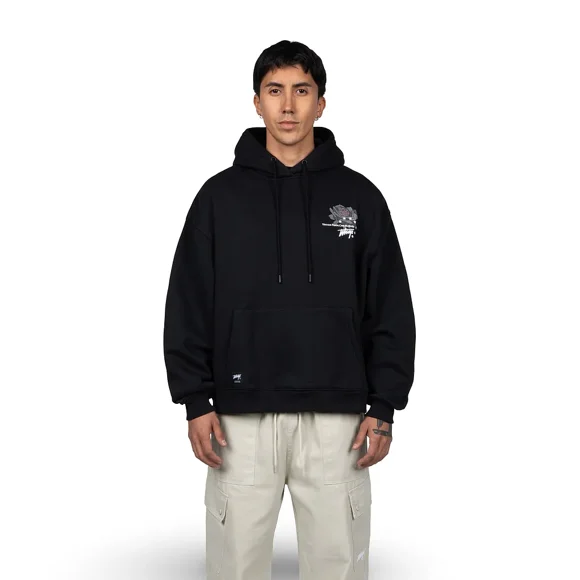 Polerón Hombre Oversize Negro Estampado Espalda Whatup