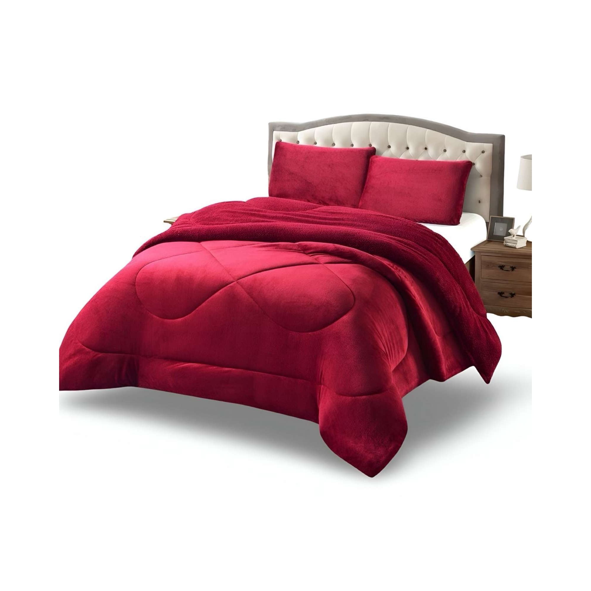 Imac Hogar - Cubrecama Plush Con Chiporro Acolchado Liso King