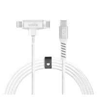 Logiix Piston Connect Duo Usb Type-C To Usb Type-C/Lightning White