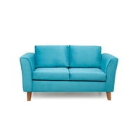 Barra Design - Sofá Ema 2C Felpa Turquesa