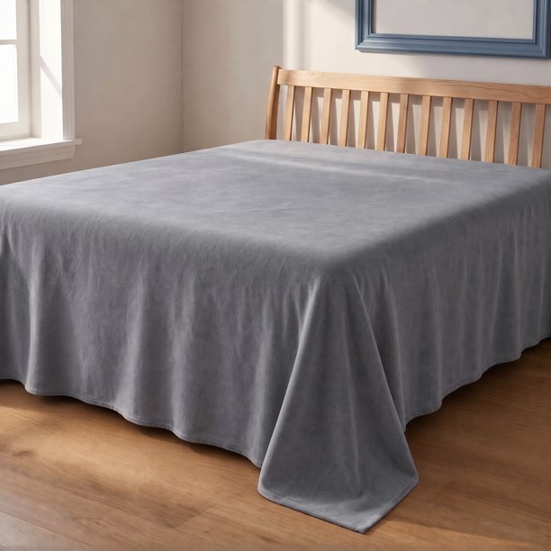 REGALWOVEN Sábana de Microfibra, Sábana Transpirable, Ropa de Cama Acogedora para Dormitorio Gris Claro 1 PC 79x91in