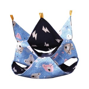 Ioensy - Hamaca Colgante De Verano Para Hámster, Cama De Tres Capas, Material De Lona Para Mascota Pequeña, Oso, Talla L
