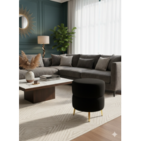 Muebles New - Puff Redondo Orbit Negro