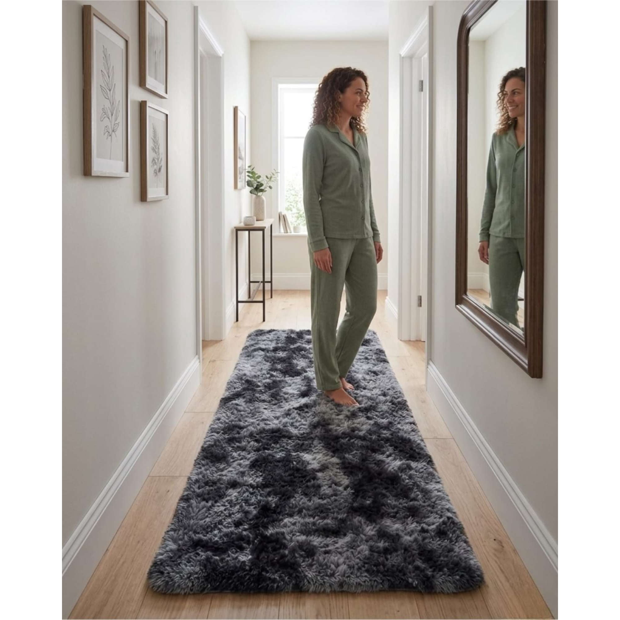 Todo Para El Hogar - Alfombra Pasillera Shaggy 60x200 Cm Pelo Largo Suave