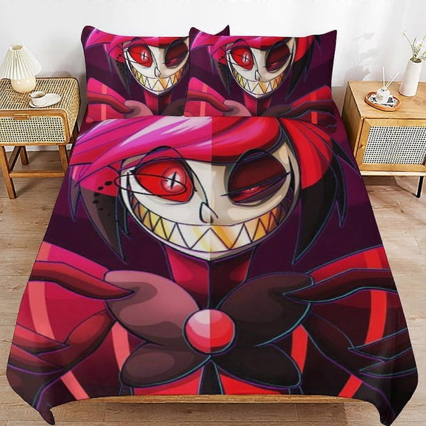 Hazbin Hotel Helluva Boss Bedding Set Duvet Cover Comfortable and Lightweight Cartoon Bedding3 Piece