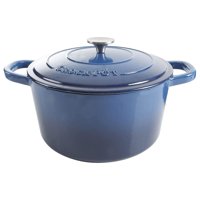 Horno Holandés Crock-Pot De Hierro Fundido Esmaltado Artesanalmente, 7 Litros, Azul Zafiro